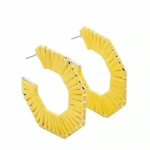 Yellow hoop earrings